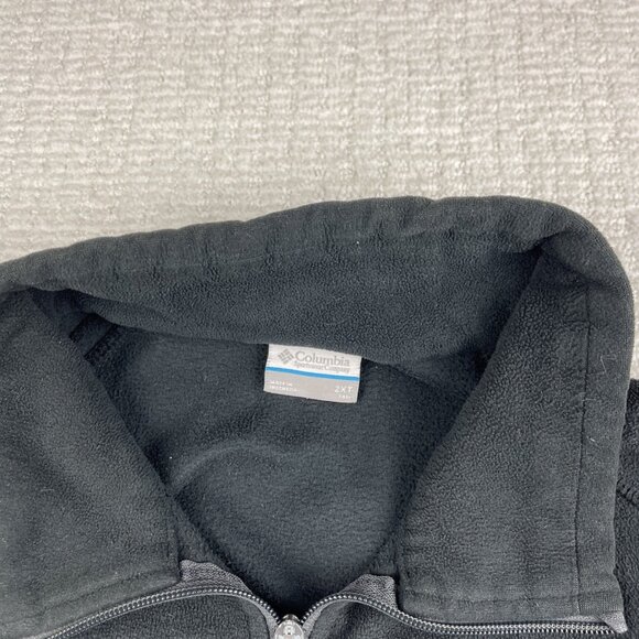 Columbia Sweater Mens 2X T  Black / Grey Fast Trek Full Zip Fleece Hiking READ** - Picture 12 of 16
